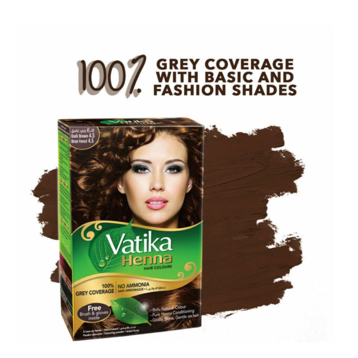 Dabur Vatika Henna Hair Color Dark Brown, 60g