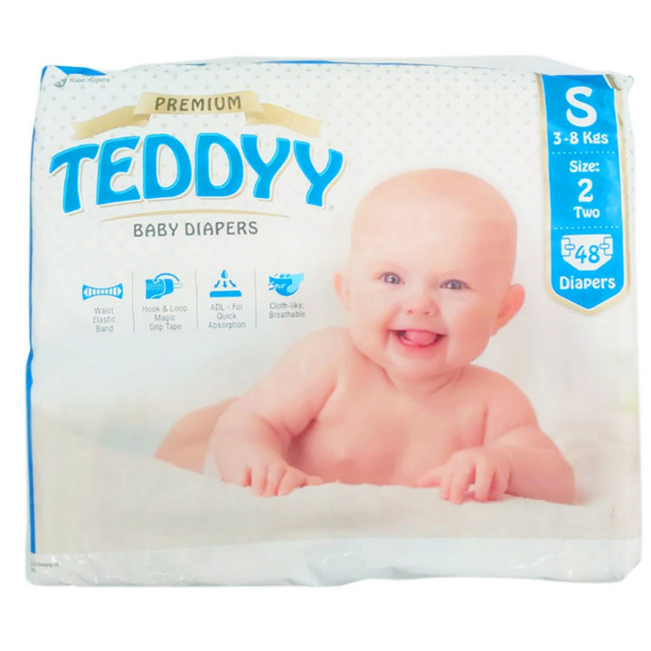 Teddyy Premium Baby Diaper Small 6-8kg, 48 Counts