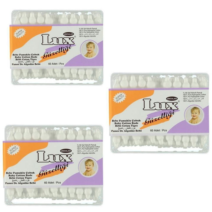 Lux Baby Cotton Buds, 3 x 60Pcs