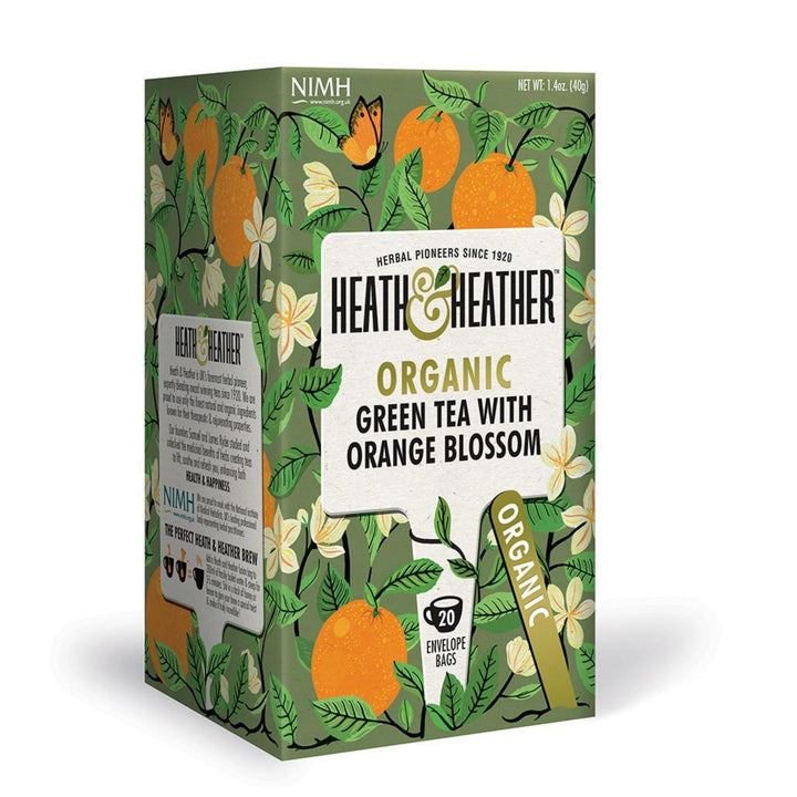 Heath and Heather Organic Green Tea with Orange Blossom 20 Teabags, 40g