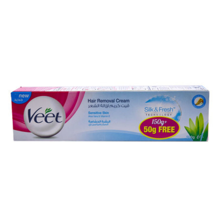 Veet Sensitive Skin Hair Removal Cream 150g + 50g Free, 200g