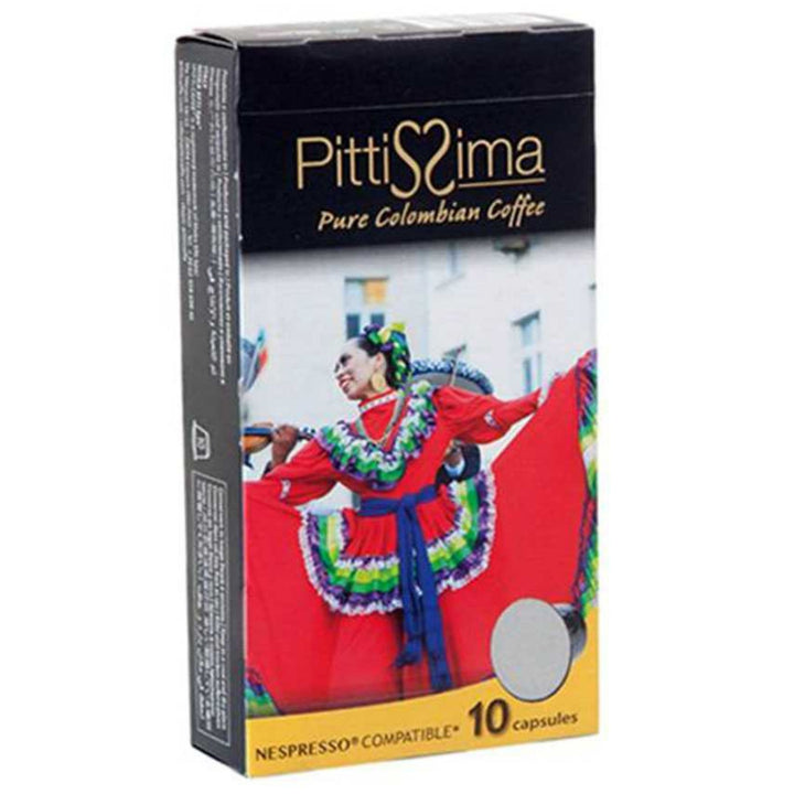 Pitti Caffe Pittissima Pure Colombian Espresso Coffee, 10 Capsules