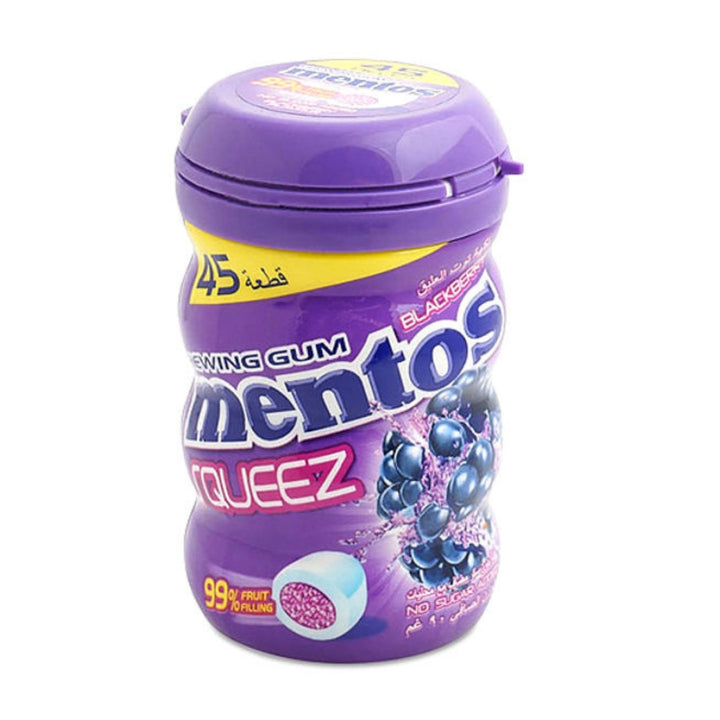 Mentos Squeeze Blackberry Flavored Chewing Gum, 56g