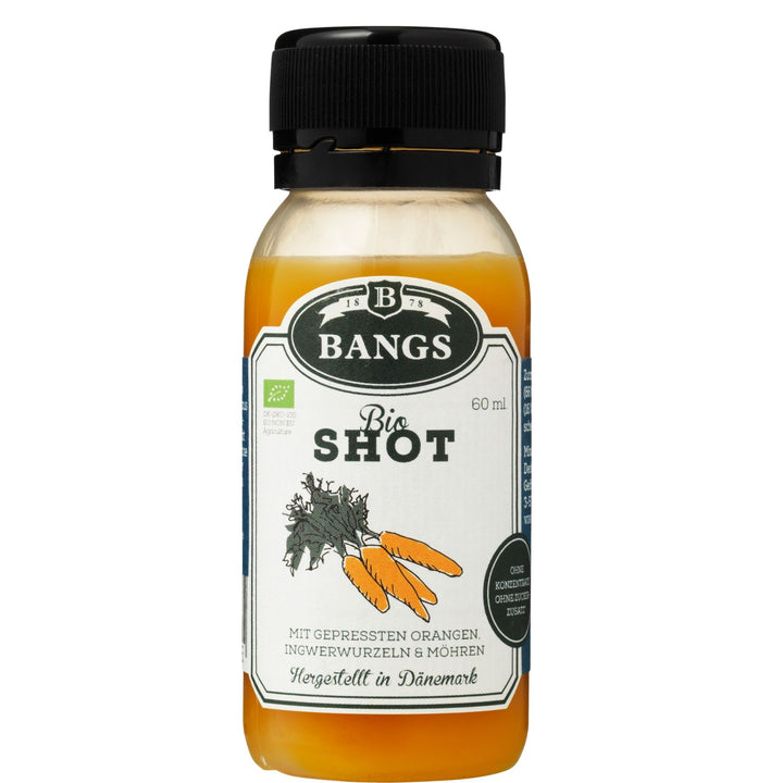 Bangs Organic Ginger Shot with Orange, Pressed Ginger And Carrot , 100g