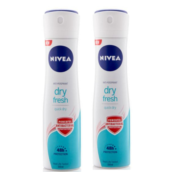 Nivea Body Perfume Spray Dry Fresh Women, 150ml x 2