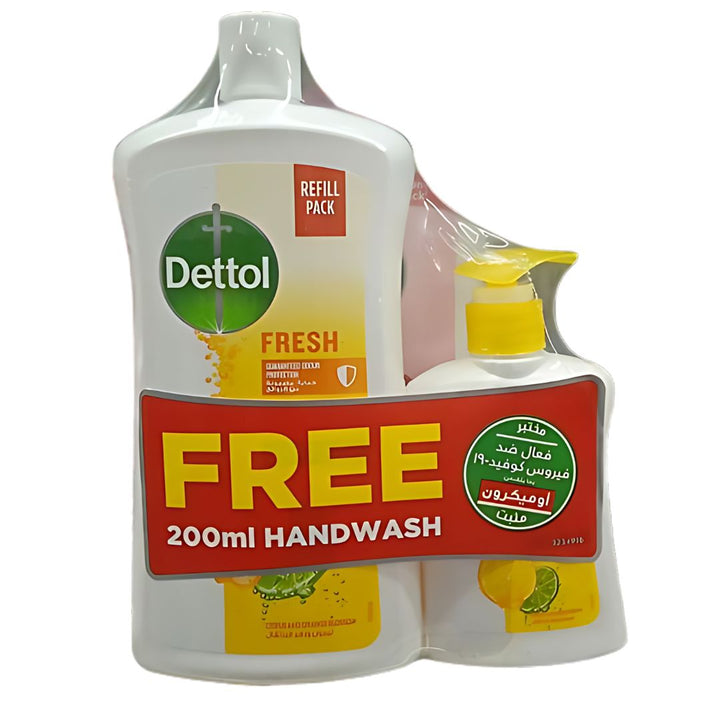 Dettol Fresh Handwash Liquid Soap, 1000ml+200ml