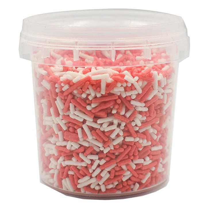 Deliket White and Pink Vermicelli Sprinkles, 90g