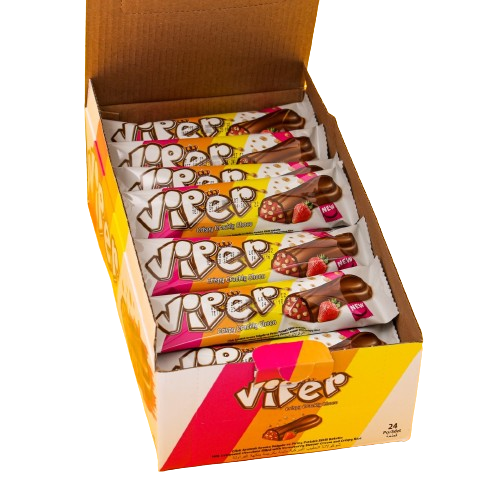 Viper Crispy Crackly Choco strawberry, 24Pc