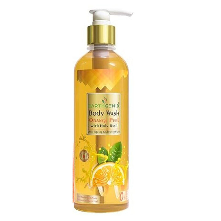 Earthgenix Body Wash Orange Peel with Holy Basil For Anti-Ageing & Glowing Skin, 1L