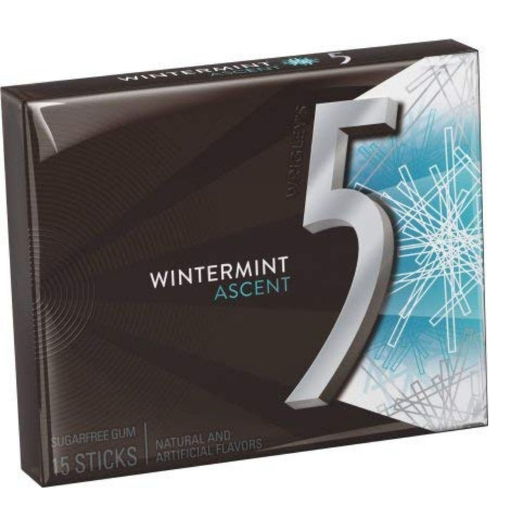 Wrigley's Ascent Wintermint 5 Gum - Sugarfree Chewing Gum 15 Pieces Per Package