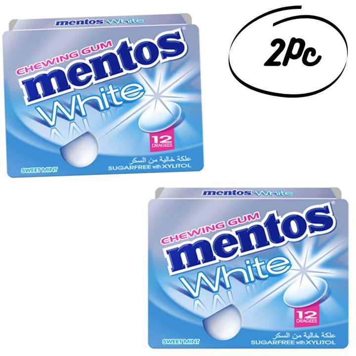 Mentos White Sweet Mint Chewing Gum, 2Pc