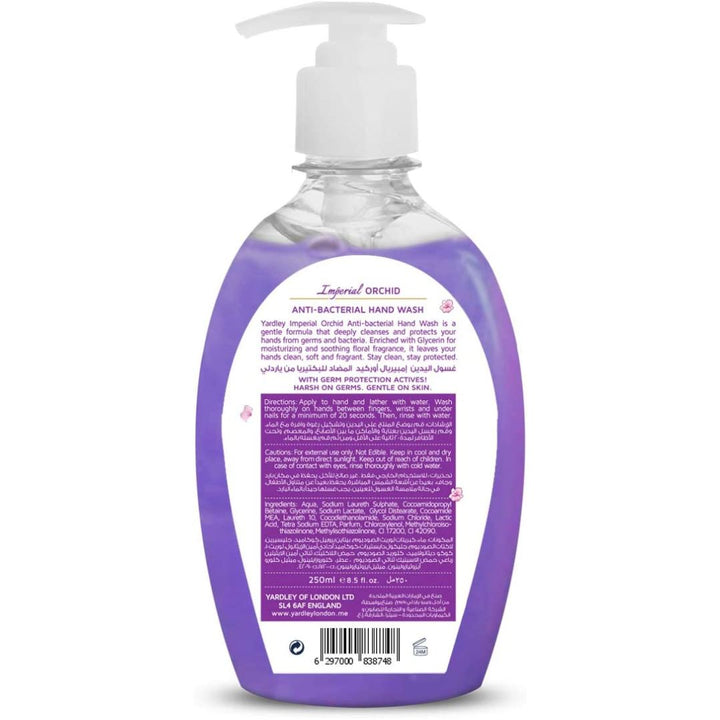 Yardley London imperial orchid antibacterial hand wash, 250 ml