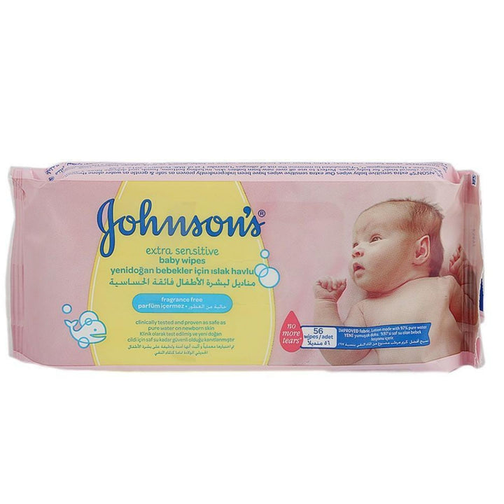 Johnson's Baby Wipes Extra Sensitive, 56 Pcs