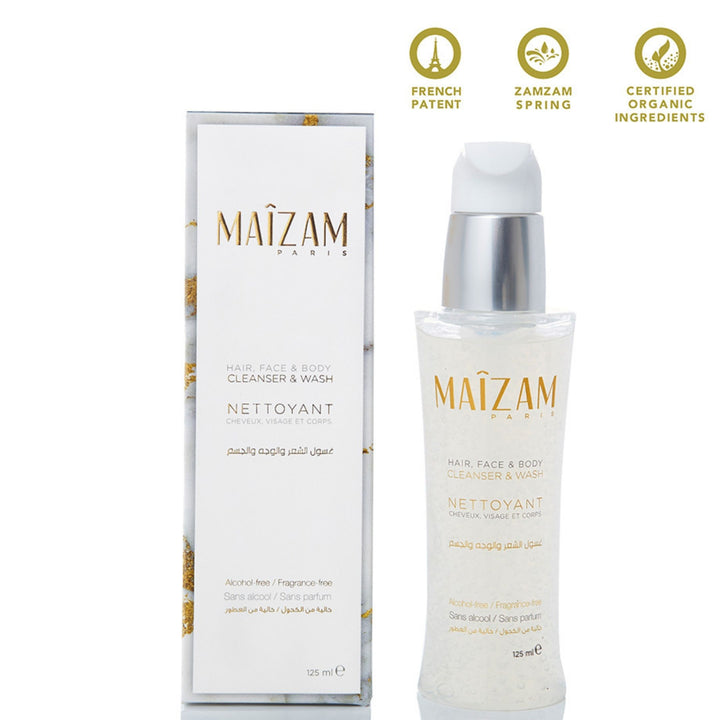 Maizam Hair Face  & Body Cleanser  &  Wash for Sensitive Skin Suitable for Hajj and Umrah