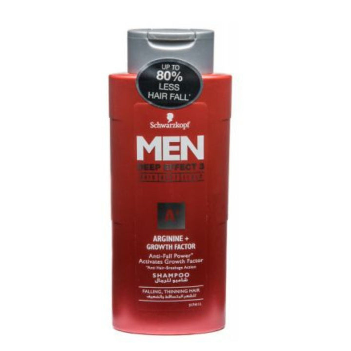 Schwarzkopf Men Deep Effect 3 Anti Hairfall Shampoo - Arginine + Growth Factor, 250ml