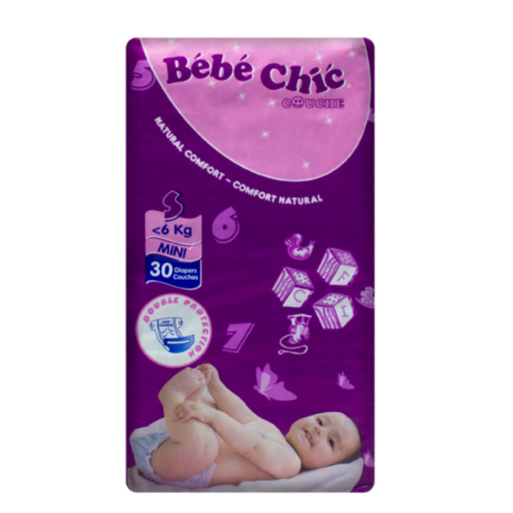 Bebe Chic Baby Diaper, Small Size, Mini, 6 Kg, 30 Count