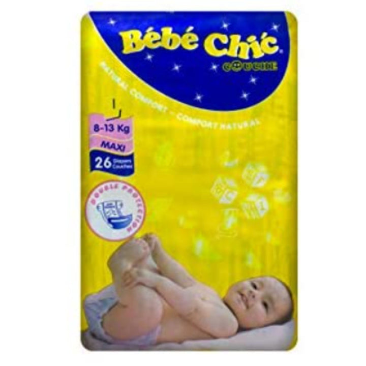 Bebe Chic Baby Diapers, Large, 8-13 Kg, 26 Pcs (Copy)