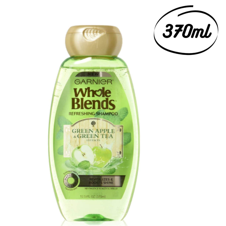 Garnier Whole Blends Shampoo with Green Apple And Green Tea Extracts, Normal Hair, 370ml