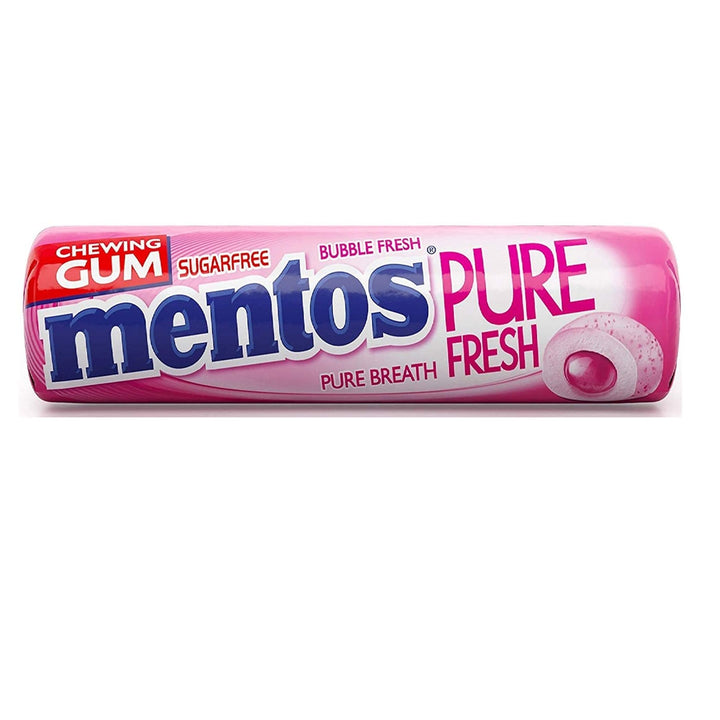 Mentos Pure Fresh Chewing Gum, Bubble Fresh Flavor 16 Rolls x 9 Pieces, 252g