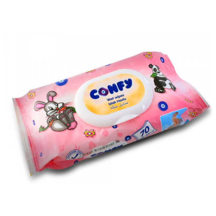 Confy Baby Wet Wipes Fresh And Scented, 70 Wipes (pink)