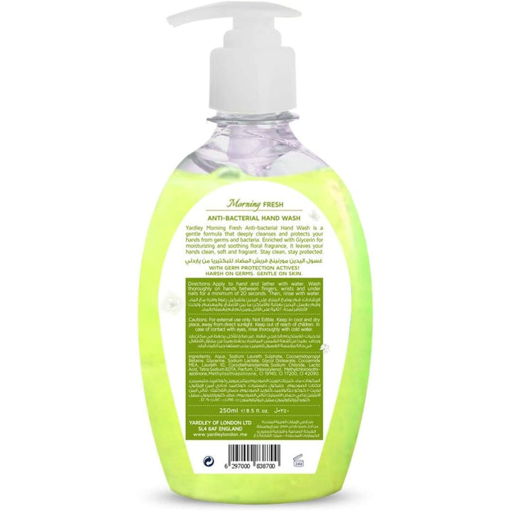 Yardley London Morning Fresh Antibacterial Handwash With 100% Germ Protection, 250Ml