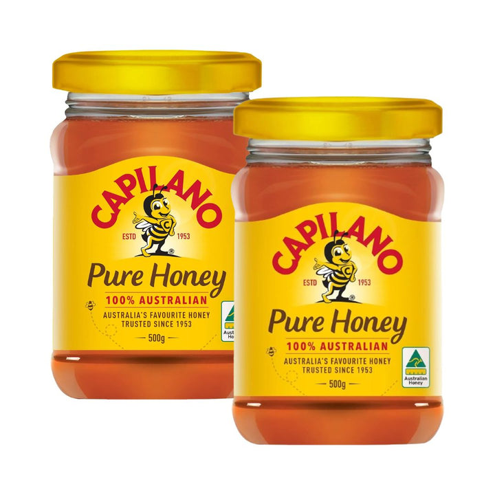 Capilano Honey Clear Honey Square Jar - 500gx2