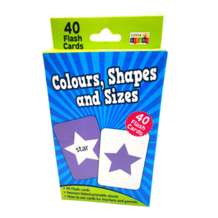 40-Piece Learning Colours Shapes And Sizes Flash Cards Set 14 x 8.5cm