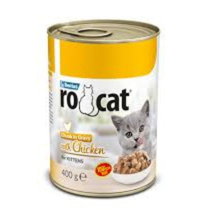 RoCat Complete Wet Food Chunks In Gravy For Kittens With Chicken, 400g