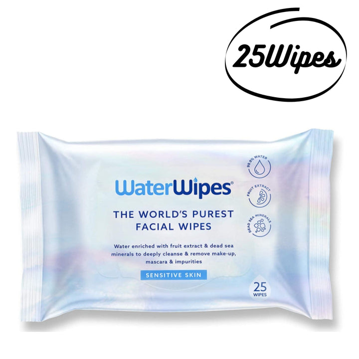 WaterWipes Sensitive Cleansing Facial Wipes, 25Wipes