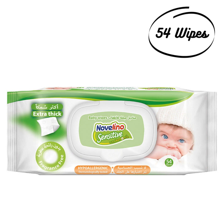 Novelino - Sensitive Hypoallergenic Baby Wipes, 54Wipes