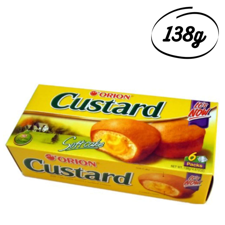 Orion Custard Soft Cake Custard Cream 6'S, 138g