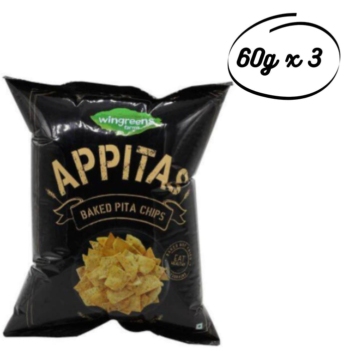 Wingreens Appitas Baked Pita Chips, 3x60g