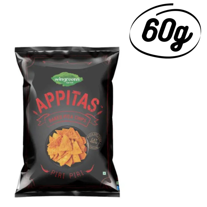 Wingreens Appitas Baked Pita Chips Piri Piri, 3*60 g