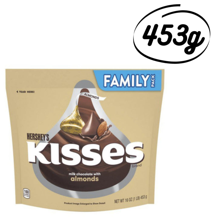 Hershey's Kisses Milk Chocolate with Almonds Candy 453g