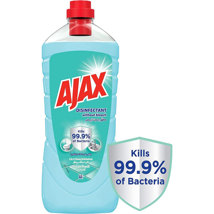 AJAX 2 in 1 Antibacterial All Purpose Disinfectant Cleaner Ocean Fresh, 1.5ltr