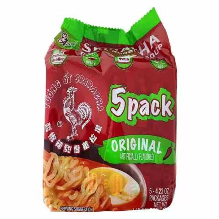 Aces Food Original Flavoured Sriracha Ramen Noodle Soup, 5x120g