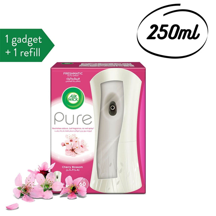 Air Wick Air Freshener Freshmatic Auto Spray Pure Cherry Blossom, Gadget and 1 Refill, 250 ml