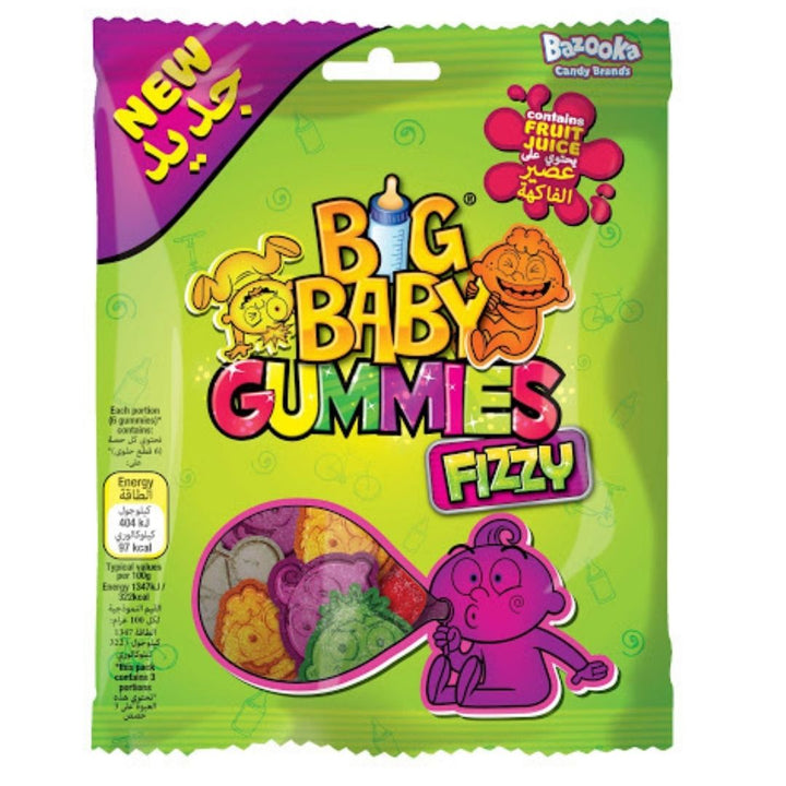 Bazooka Big Baby Gummies Fizzy, 100g