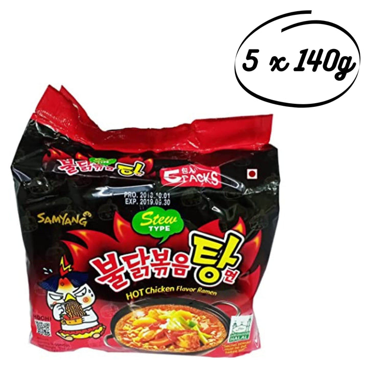 Samyang Hot Chicken Ramen Stew Type Noodles, 5 x 140g