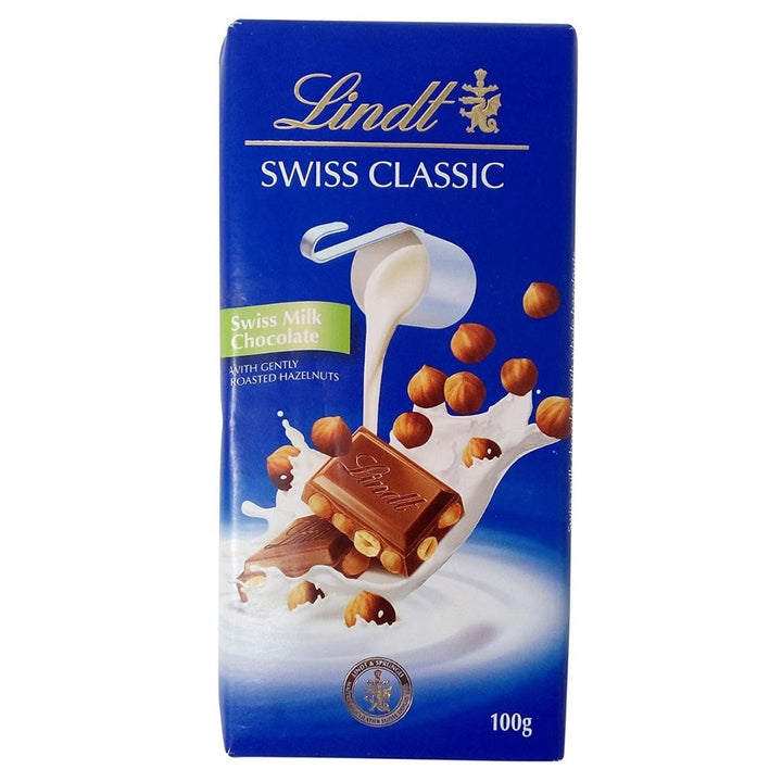 Lindt Swiss Classic Milk Chocolate - Roasted Hazelnuts, 100g