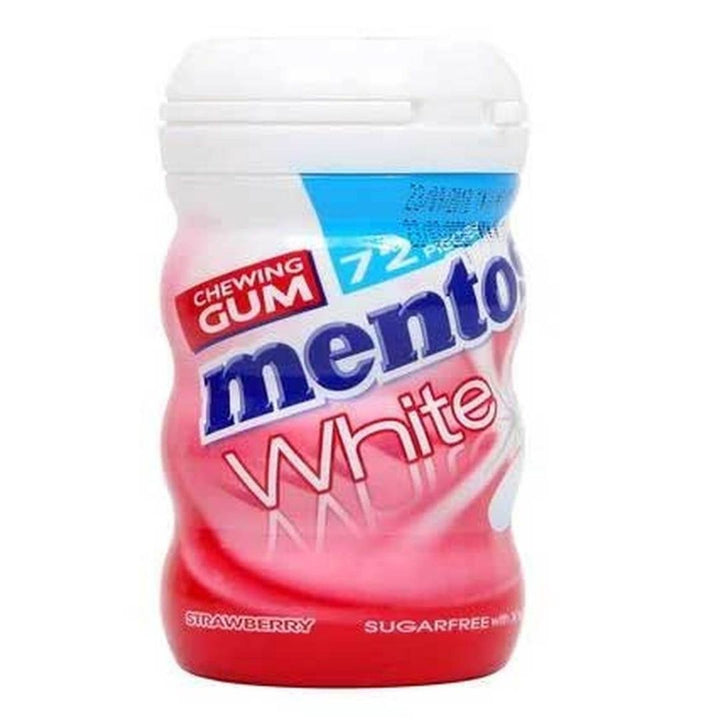 Mentos White Chewing Gum Strawberry Sugar Free, 72pcs