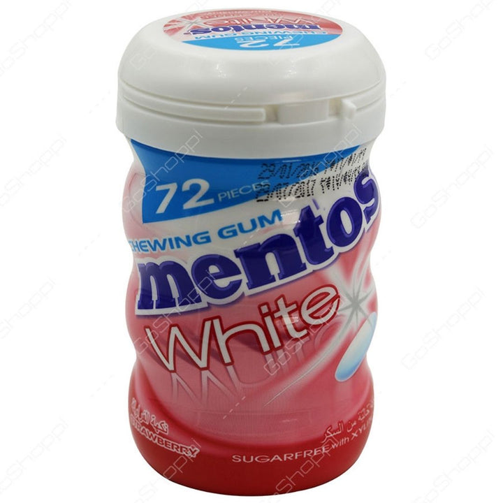 Mentos White Chewing Gum Strawberry Sugar Free, 72pcs