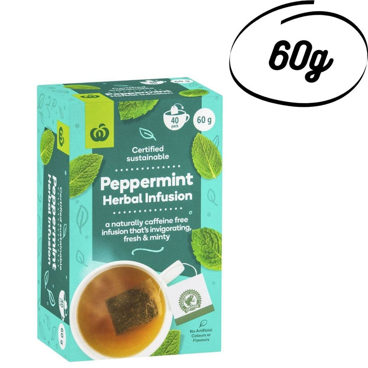 Woolworths Peppermint Tea 40 pack, 60g