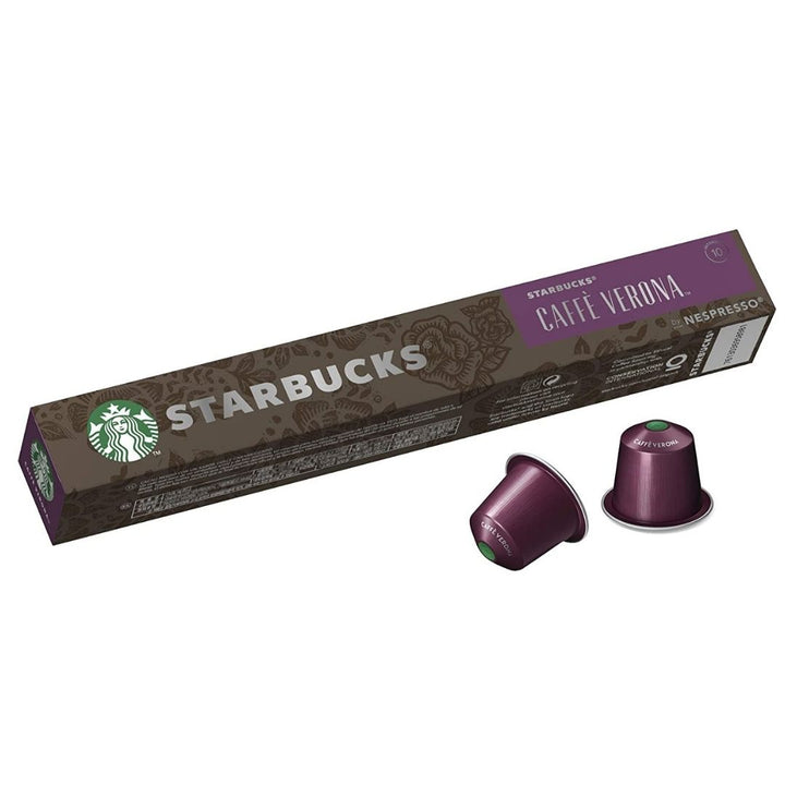 Starbucks Caffe Verona by NESPRESSO Dark Roast Coffee Capsules Tube of 10, 55g