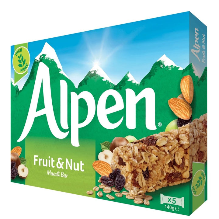 Alpen fruit & nut muesli bars, 5x28g