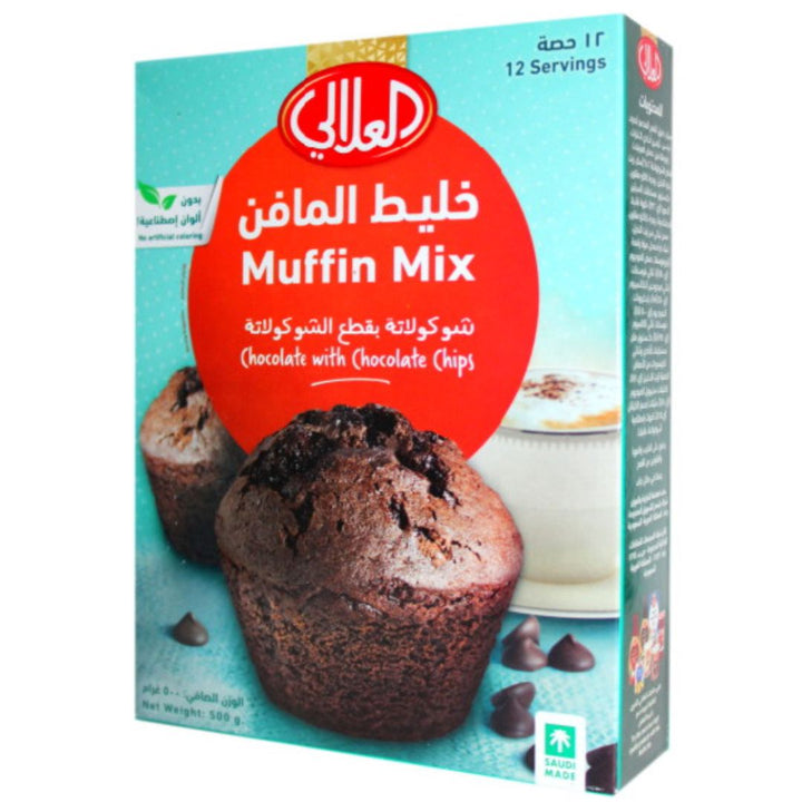 Al Alali Muffin Mix Chocolate With Chocolate Chips, 500g