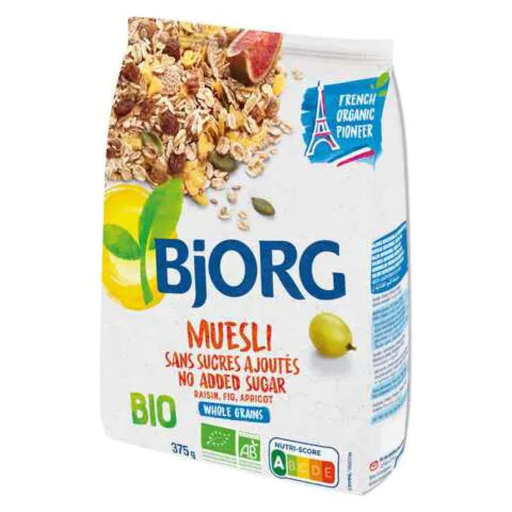 Bjorg Organic Muesli With No Added Sugars, 375g