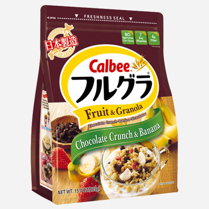 Calbee Frugra Chocolate Crunch & Banana Cereal,  425g