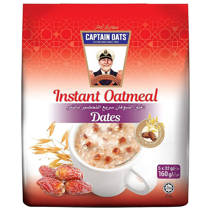 Captain Oats Instant Oatmetal Dates, 5x32g