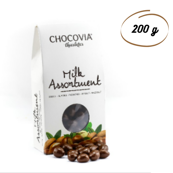 Chocovia Milk Assortment (Raisin - Almond - Pistachio - Peanut - Hazelnut) 200gm